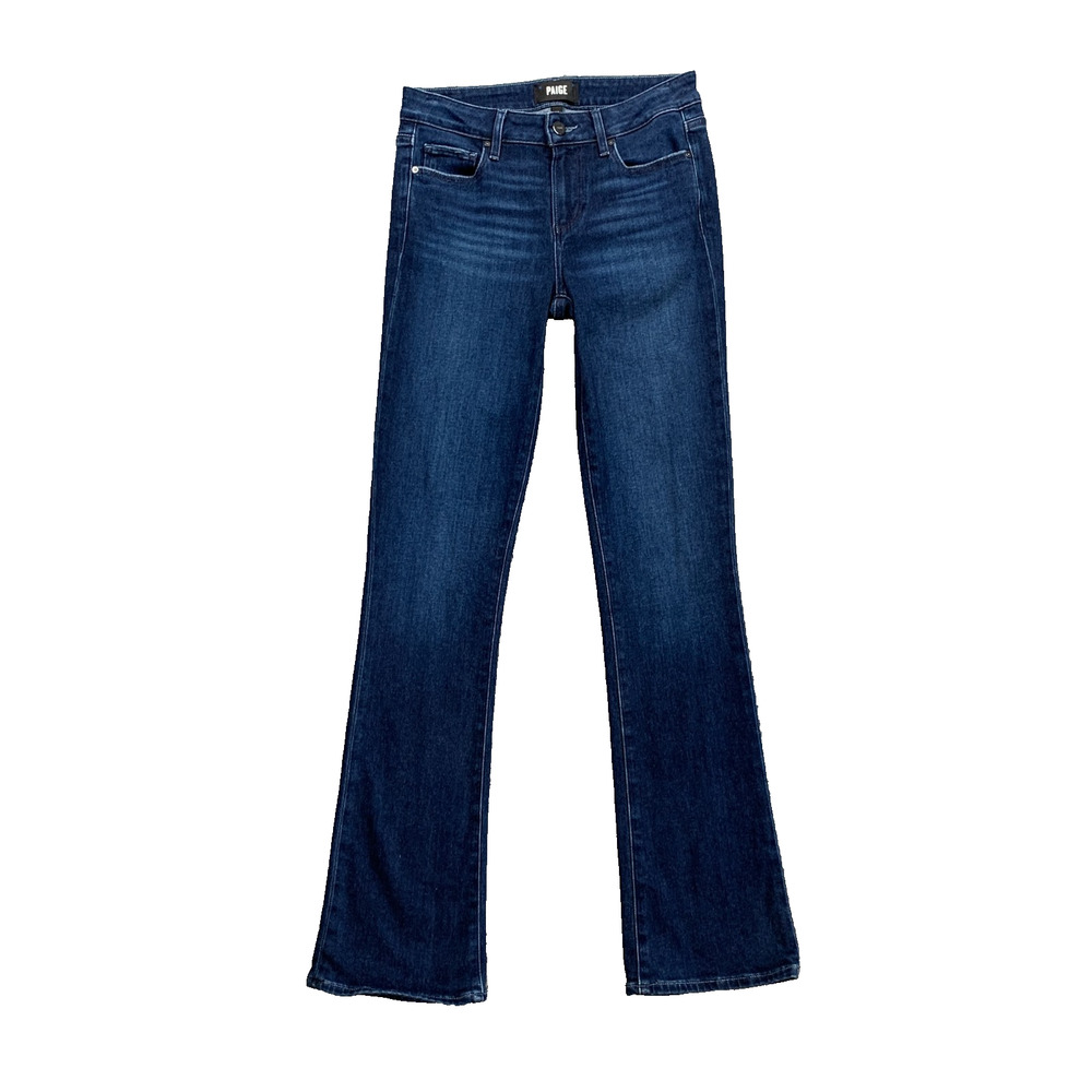 Paige Jeans Womens 26 Denim Manhattan Boot Mid Rise Whiskered Stretch Pocket